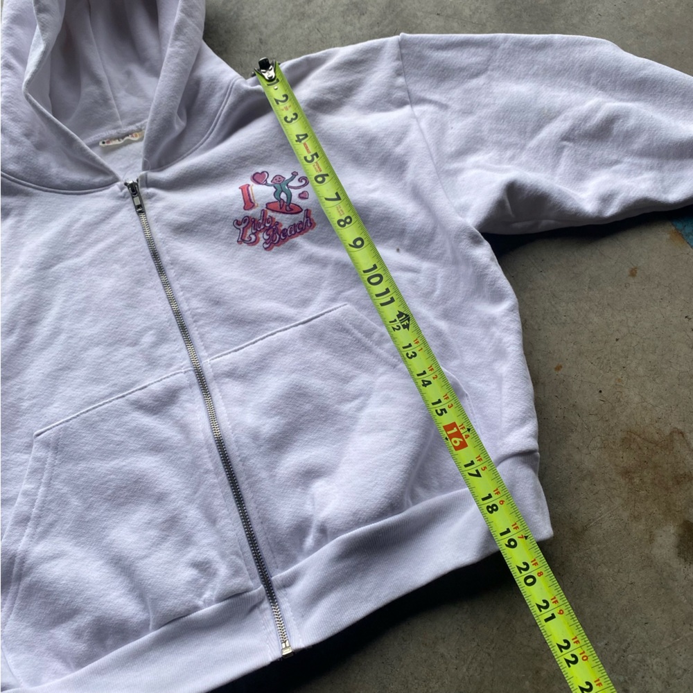 Roller Rabbit White Zip-Up Hoodie with Pink Design - Picture 8 of 9